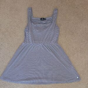 Volcom Blue Yellow And Pink Striped Fit And Flare Mini Dress Sleeveless Size L